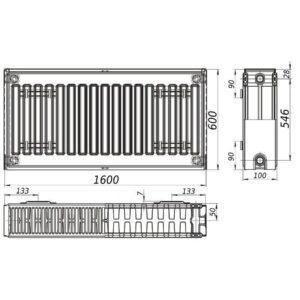 Радіатор сталевий 22/600х1600 бок QUEEN THERM (KORAD) - Image 5