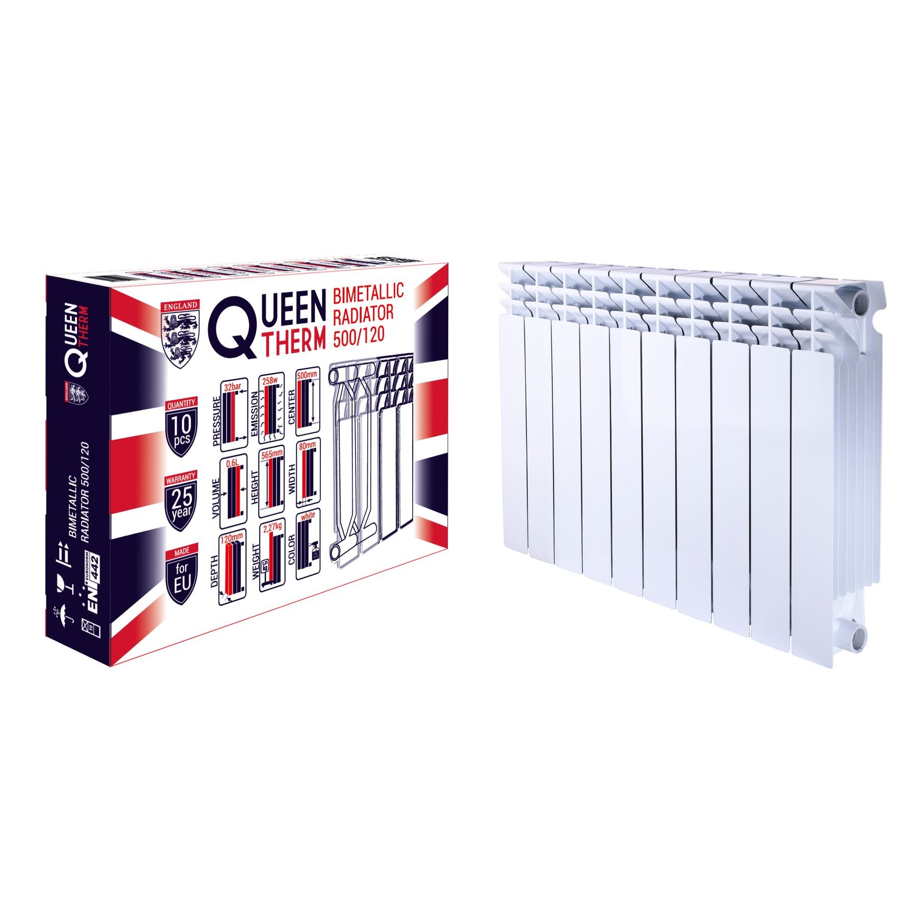 Радіатор біметалевий секційний QUEEN THERM 500/120 (кратно 10) - Image 1