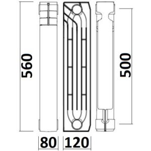 Радіатор біметалевий секційний QUEEN THERM 500/120 (кратно 10) - Image 9