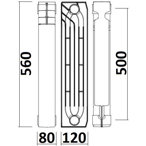 Радіатор біметалевий секційний QUEEN THERM 500/120 (кратно 10)
