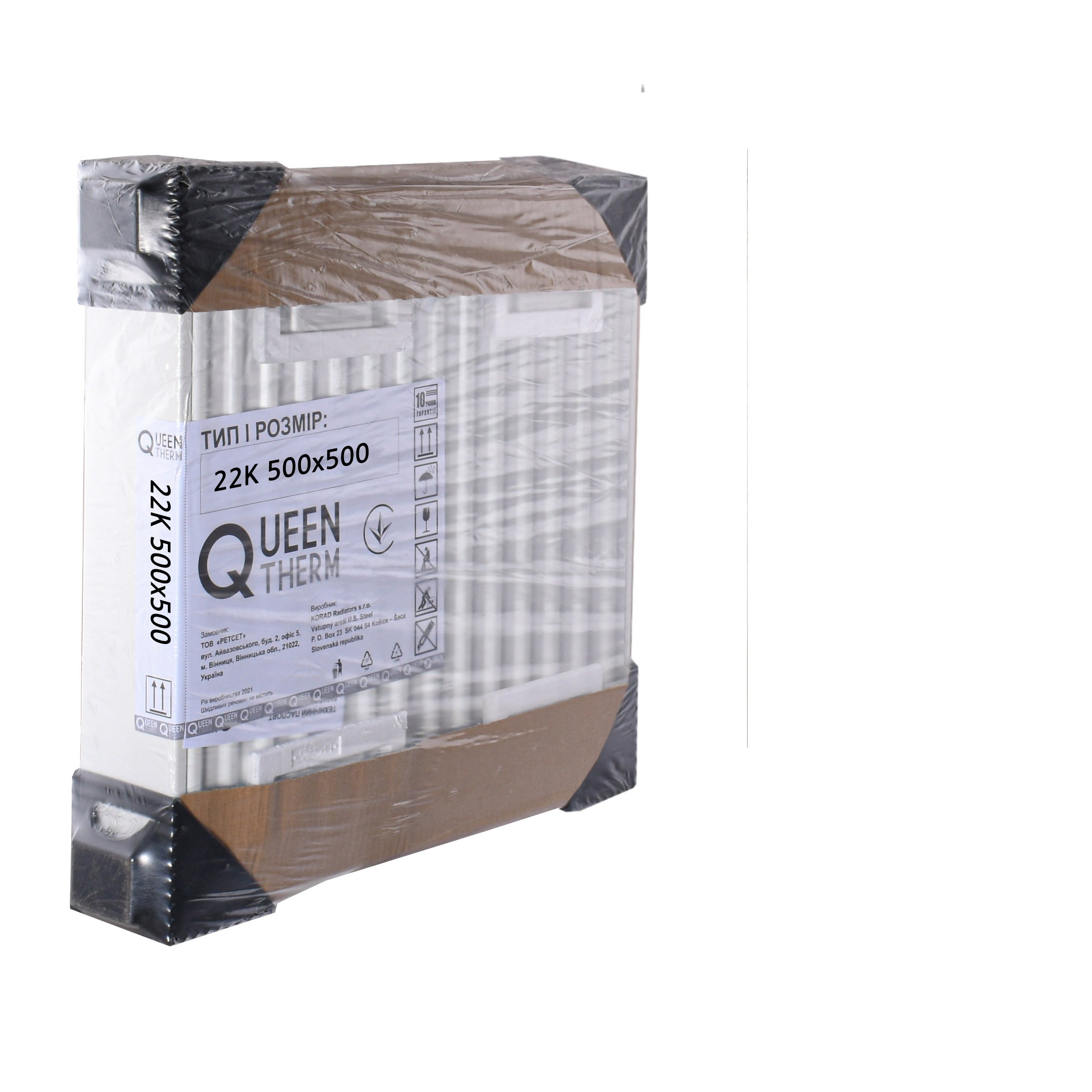 Радіатор сталевий 22/500x500 бок QUEEN THERM (KORAD) - Image 3