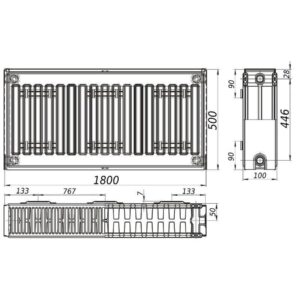 Радіатор сталевий 22/500х1800 бок QUEEN THERM (KORAD) - Image 5