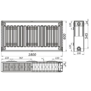 Радіатор сталевий 22/600х1800 бок KALITE - Image 3