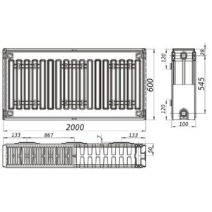 Радіатор сталевий 22/600х2000 бок KALITE - Image 3