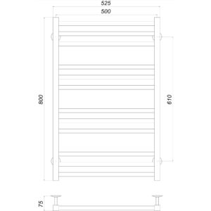 Рушникосушарка UNIO MS W 800-500-12 BLK Модена вода чорна - Image 4
