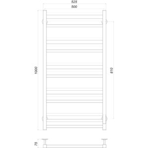 Рушникосушарка UNIO MS EU 1000-500-15 BLK Модена електро чорна - Image 4