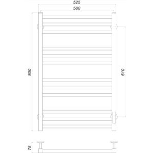 Рушникосушарка UNIO MS EU 800-500-12 BLK Модена електро чорна - Image 4