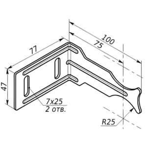 Комплект кронштейнів радіатора CRISTAL NS-1012 кутовий оцинкований 100x77x47мм (2шт) - Image 5