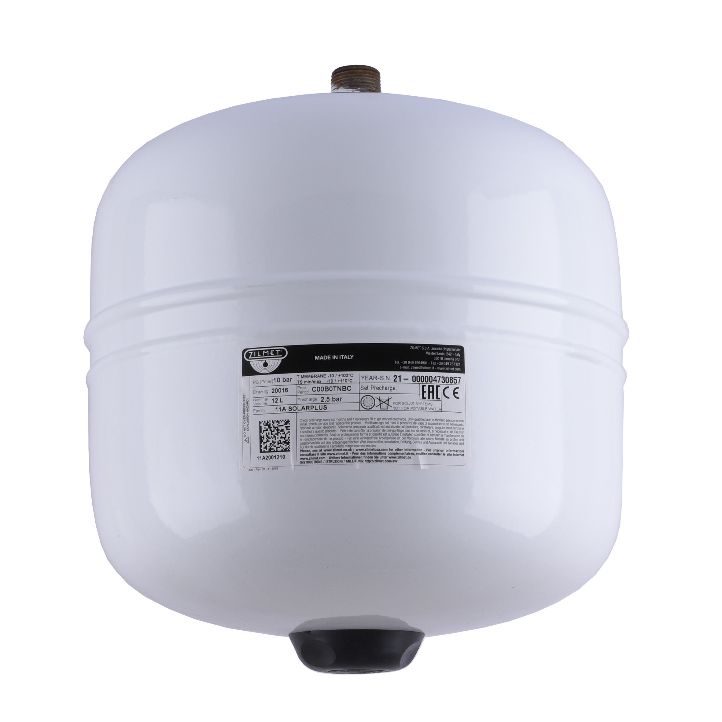 Бак Zilmet solar-plus для систем сонячного опалення 12л 10bar ( 11A2001210 ) - Image 1