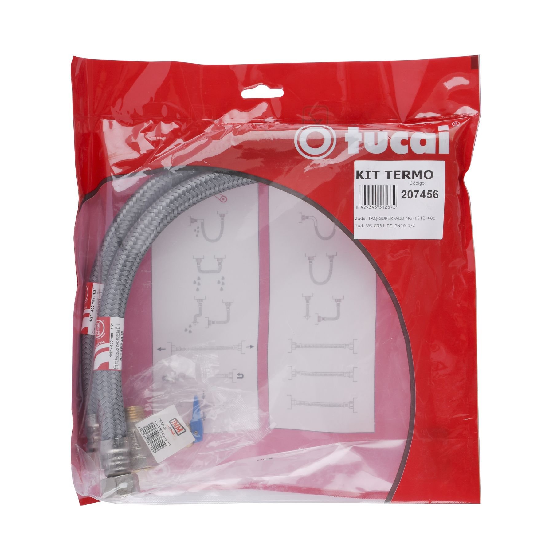 Набір для бойлера (2 TAQ SUPER ACB MG 1/2″ 0,4м + Клапан підривний з прапорцем) TUCAI 207456 - Image 1