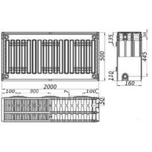 Радіатор сталевий 33/500х2000 бок KALITE - Image 3