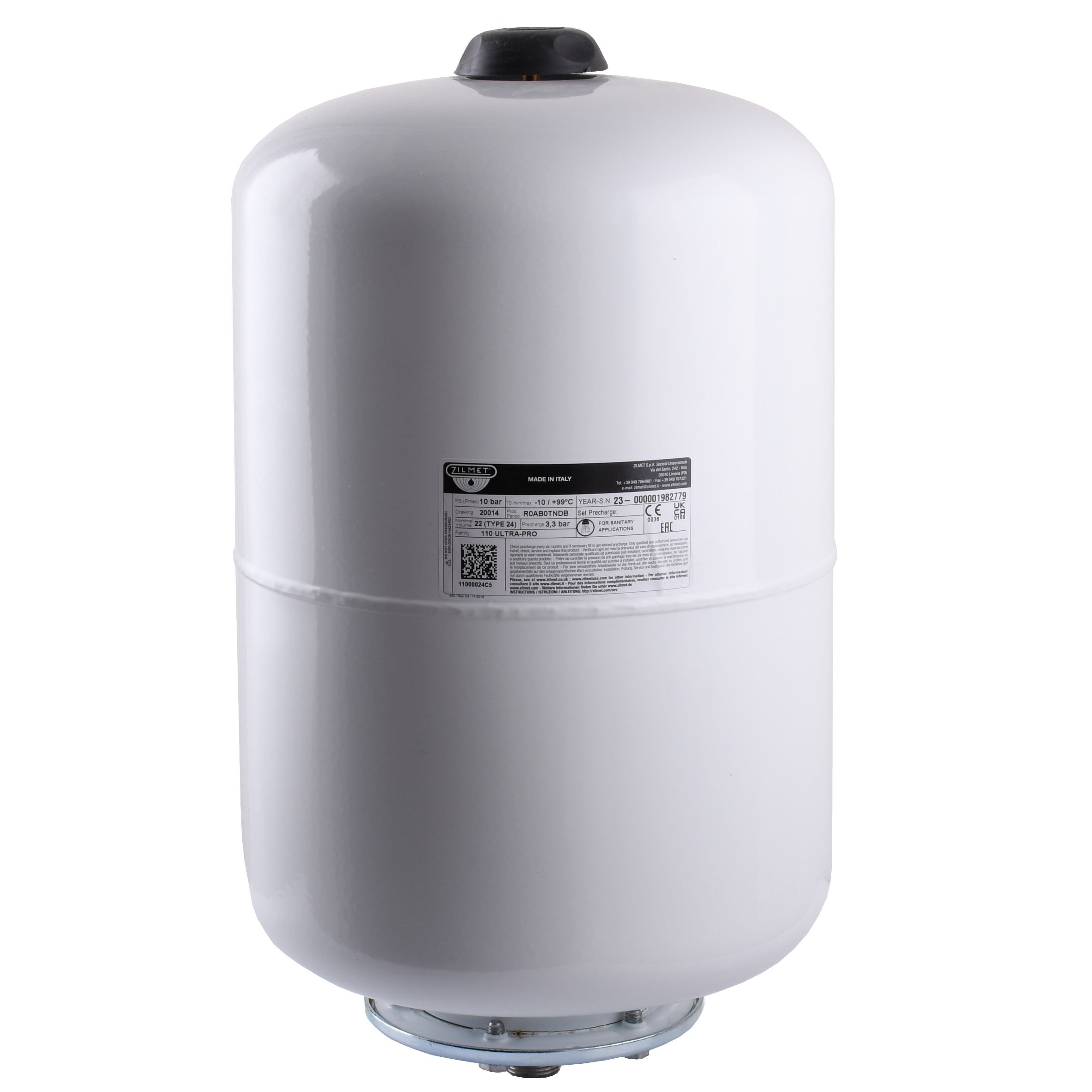 Гідроакумулятор зі змінною мембраною 24л Zilmet ULTRA-PRO 10bar, білий ( 11000024C5 ) - Image 1