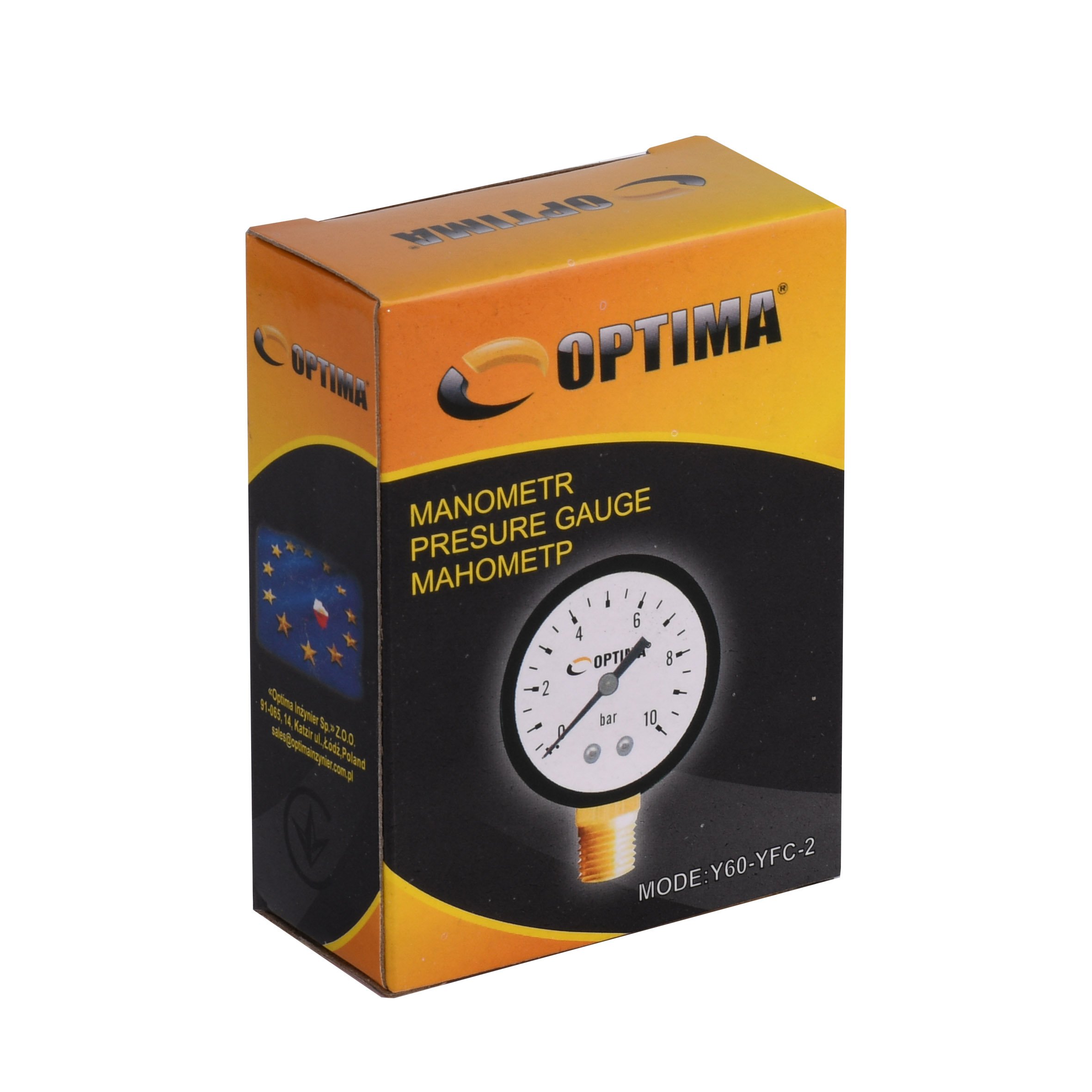 Манометр ″Optima″ 10 атм.  60 мм нижнє під