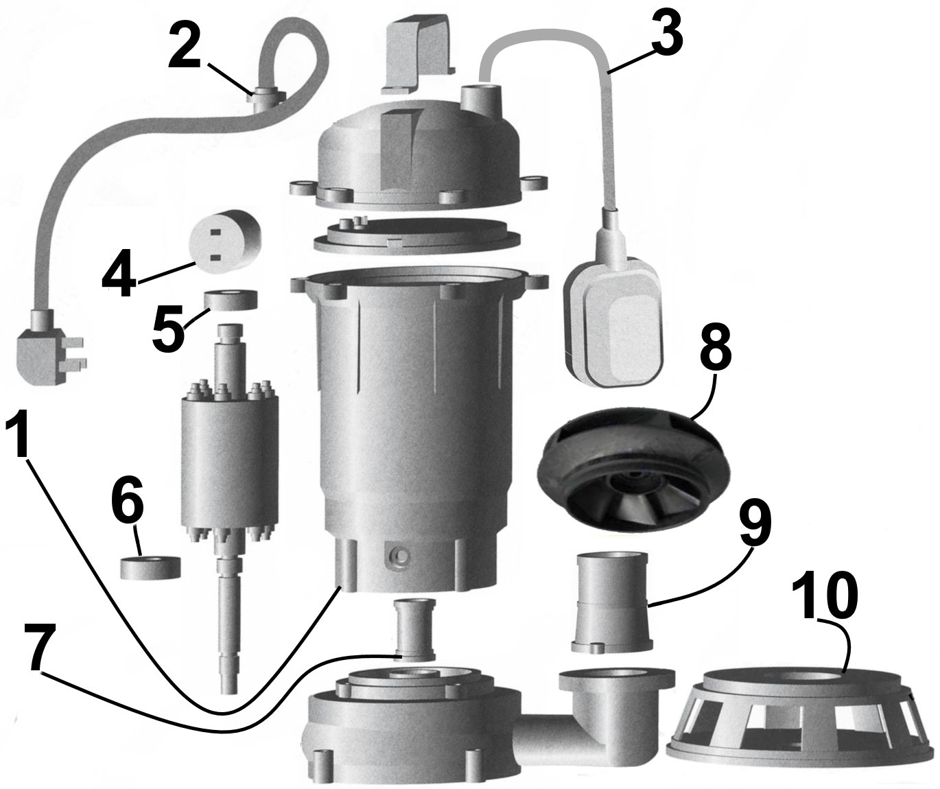 Насос дренажний VOLKS pumpe QDX1500 1,5кВт - Image 5