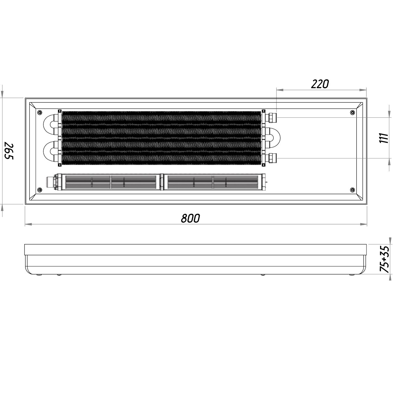 Конвектор  ТС80-800/265-LUX-4wbr (з решіткою) - Image 7