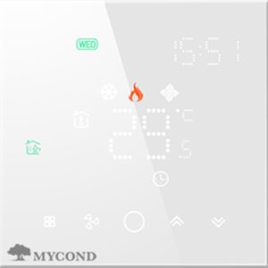 Термостат квадратний сенсорний білий LED 1 канал AC220V Wi-Fi /MC-FB-W-WF MYCOND/