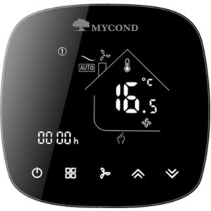 Термостат квадратний сенсорний чорний LED 1 канал AC220V Wi-Fi /MC-FL-B-WF MYCOND/