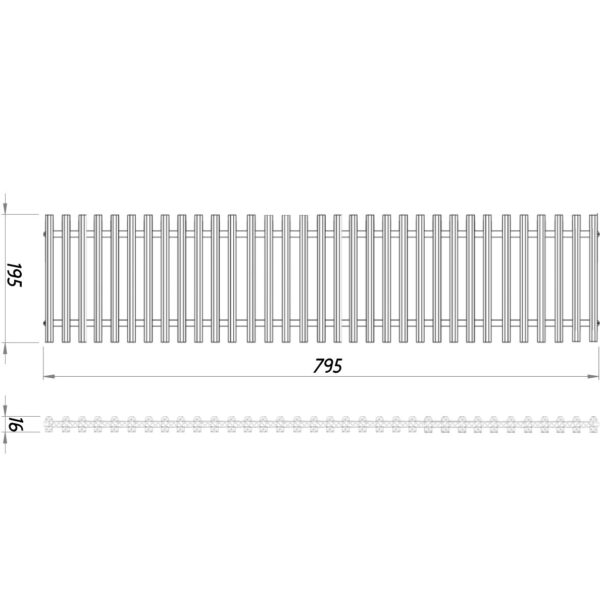 Конвектор  ТС80-800/200-LUX-2wbl (з решіткою)