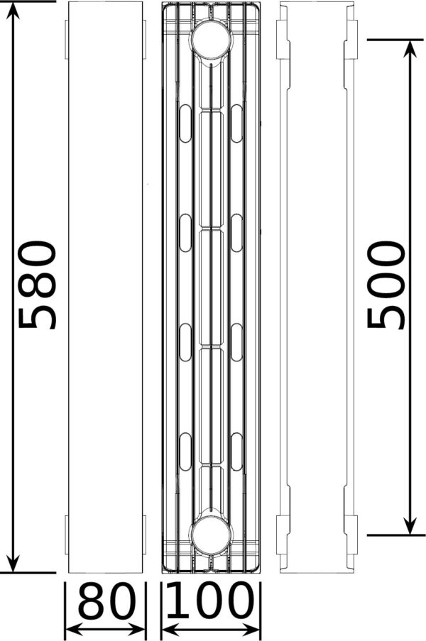 Радіатор біметалевий секційний QUEEN THERM 500/100 VERTICAL/HORIZONTA (кратно 10)