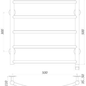 Рушникосушарка UNIO LD ЕU 500-500-5 BLK Драбинка Дуга електро чорна - Image 5
