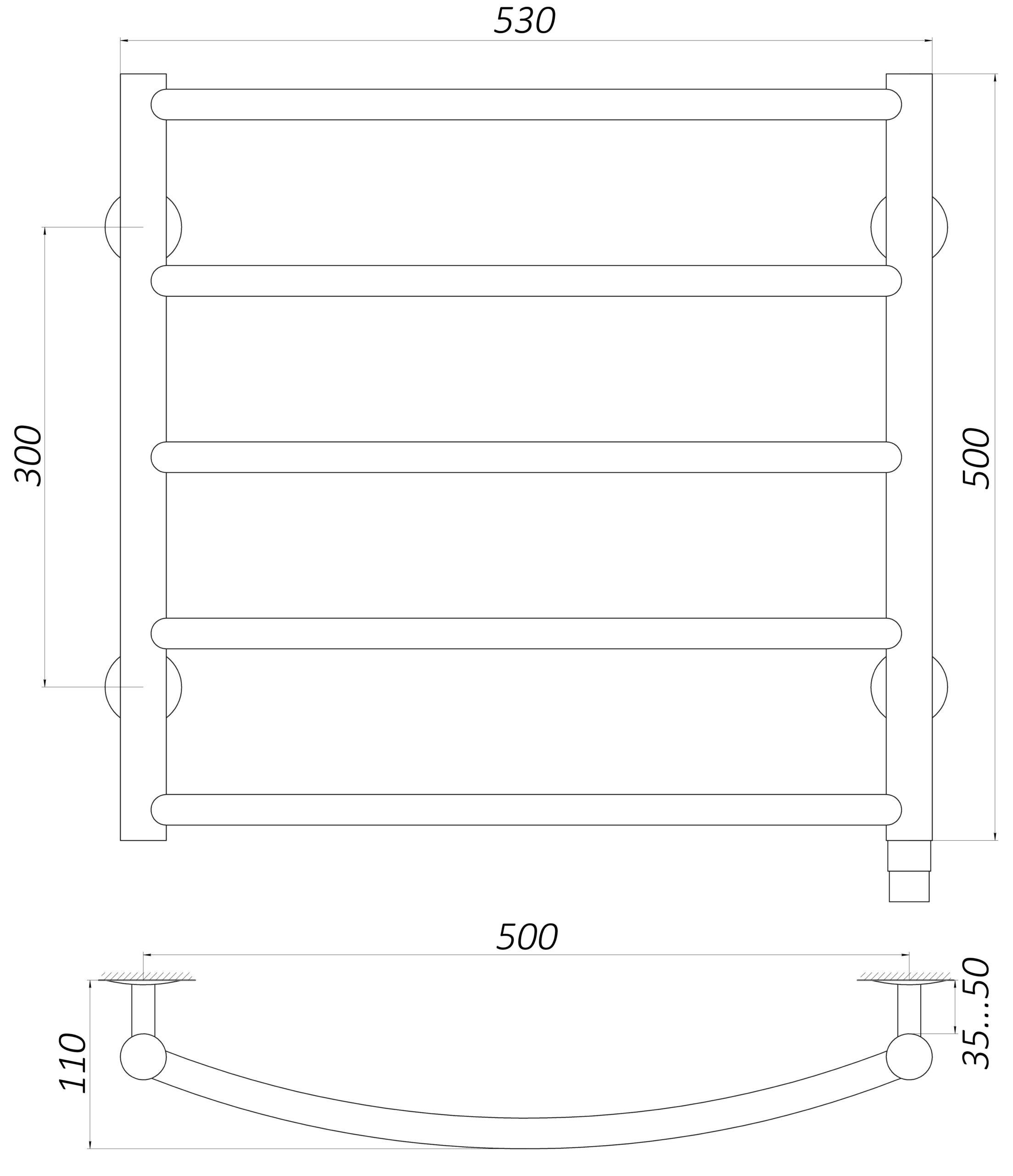 Рушникосушарка UNIO LD ЕU 500-500-5 Драбинка Дуга електро - Image 5
