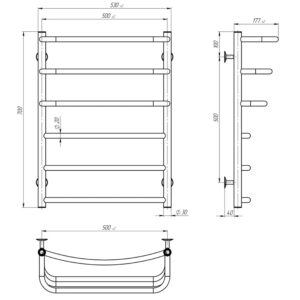 Рушникосушарка UNIO LKD ЕU 700-500-6 Драбинка Каскад Дуга електро - Image 5
