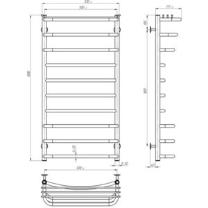 Рушникосушарка UNIO Zp EU 1000-500-10 Зета з полицею електро - Image 5