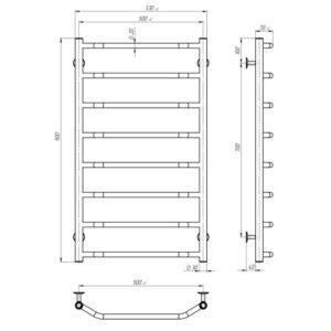 Рушникосушарка UNIO LS ЕU 900-500-8  Драбинка Скоба електро - Image 5