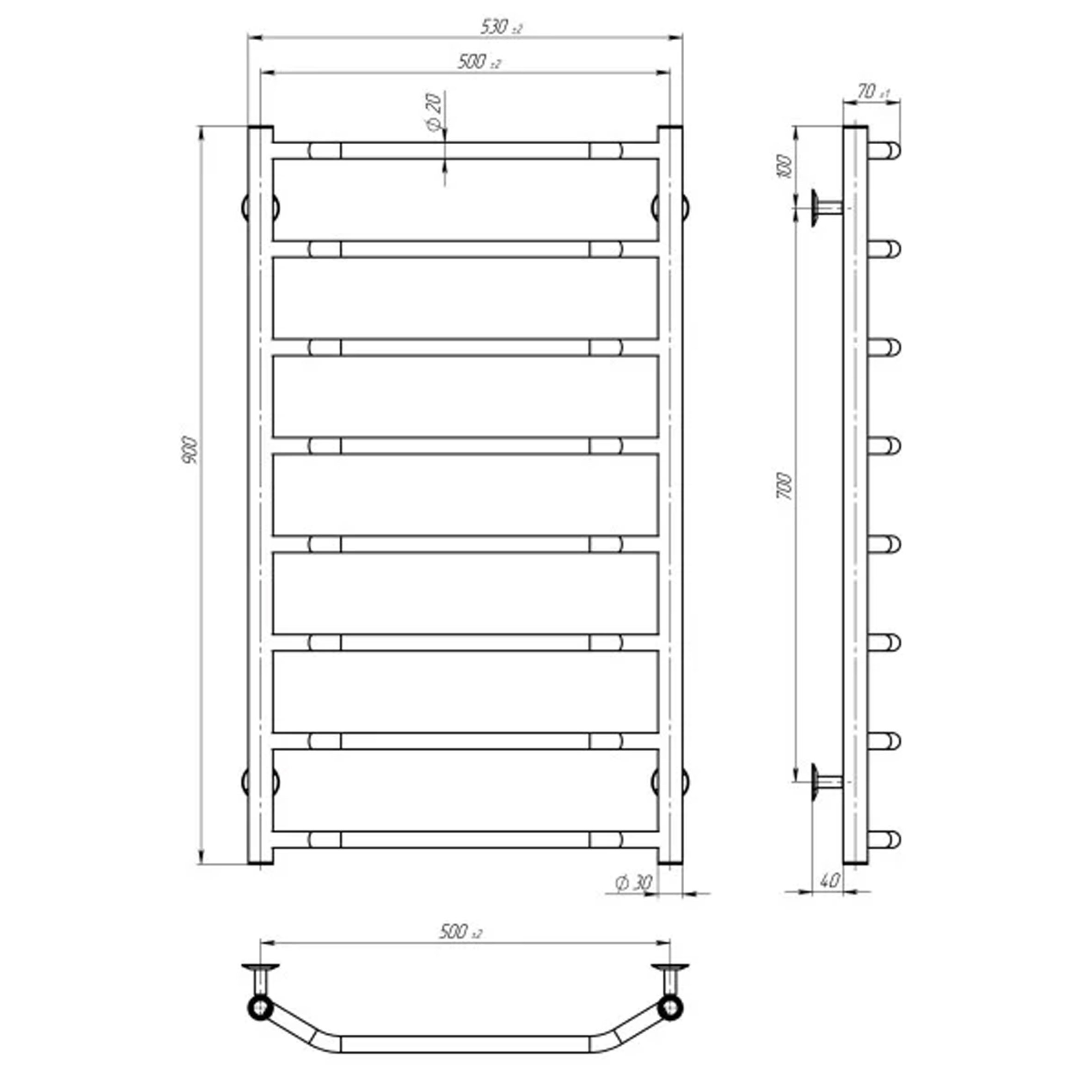 Рушникосушарка UNIO LS ЕU 900-500-8  Драбинка Скоба електро - Image 5