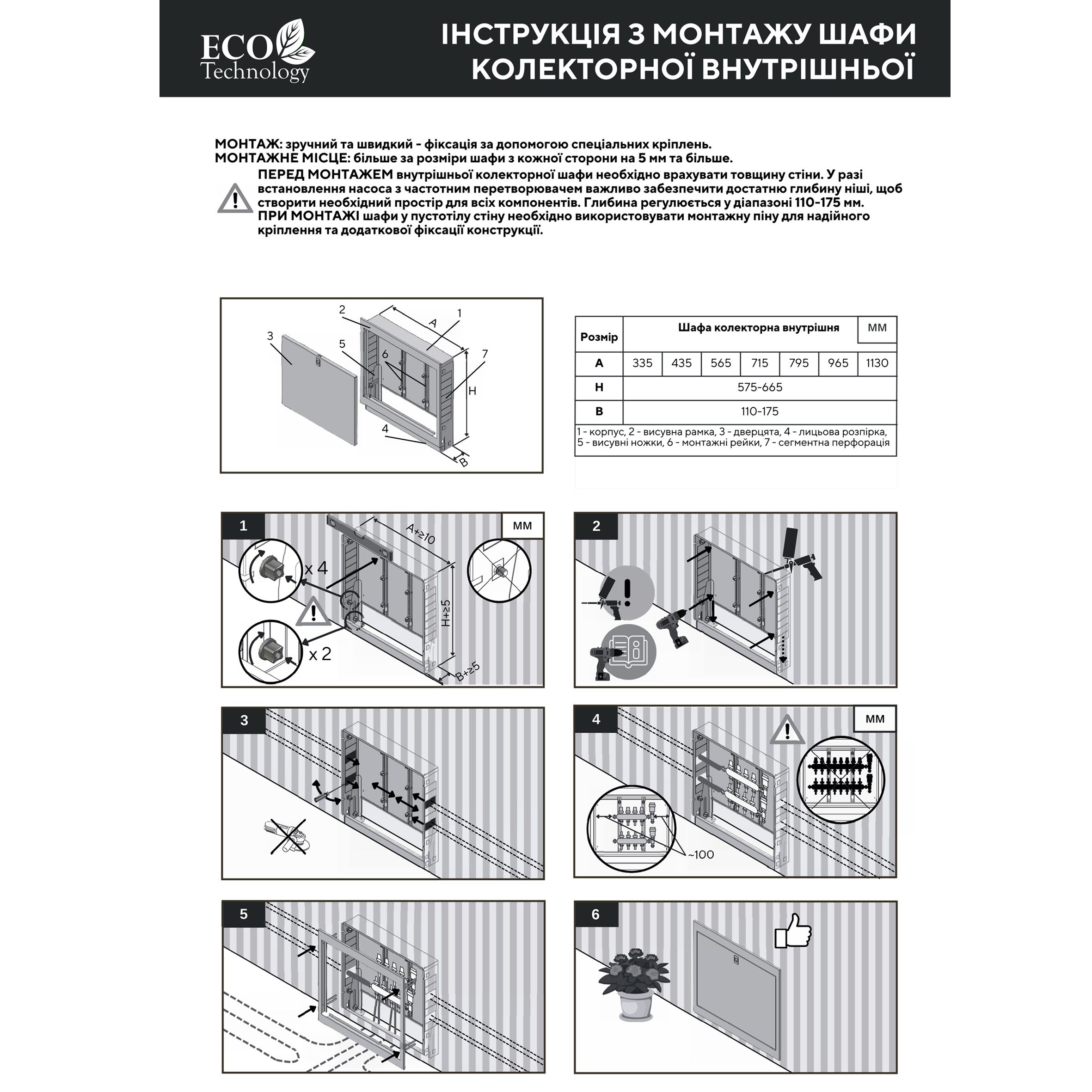 Колекторна шафа внутрішня ЕСО PRO ШКВ-04 575x795x110 (6-7) - Image 8