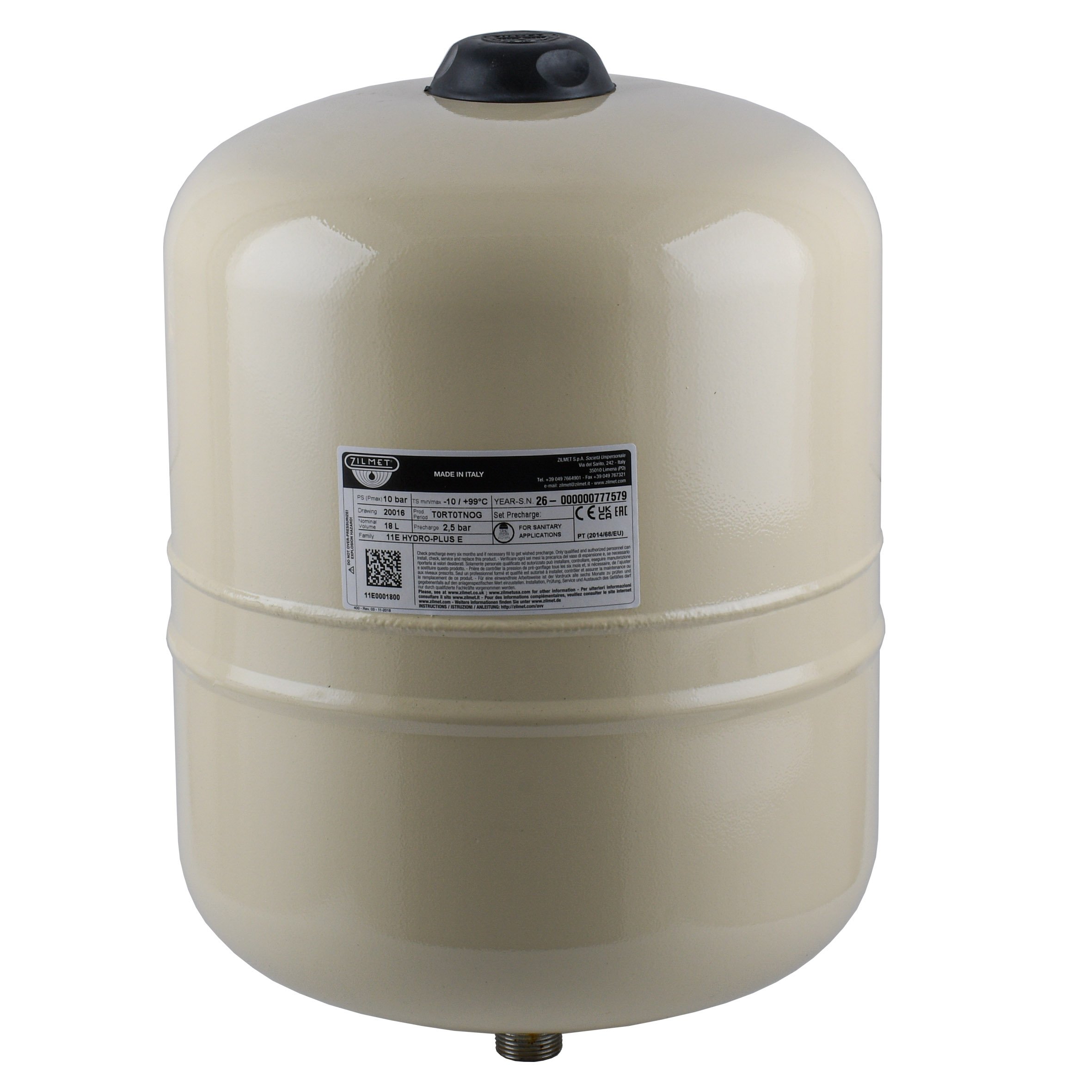Гідроакумулятор з фіксованою мембраною HYDRO-PLUS E 18L (11E0001800) - Image 1