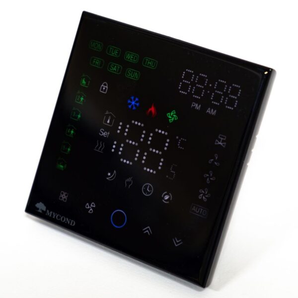 Термостат квадратний сенсорний чорний LED 1 канал AC220V Wi-Fi /MC-FB-B-WF MYCOND/