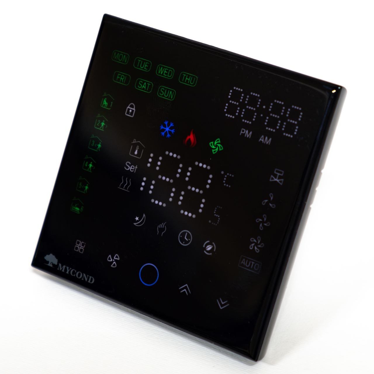 Термостат квадратний сенсорний чорний LED 1 канал AC220V Wi-Fi /MC-FB-B-WF MYCOND/ - Image 2